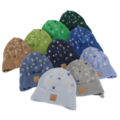 Jesenná/jarná chlapčenská čiapka zelená s bambulí Folik