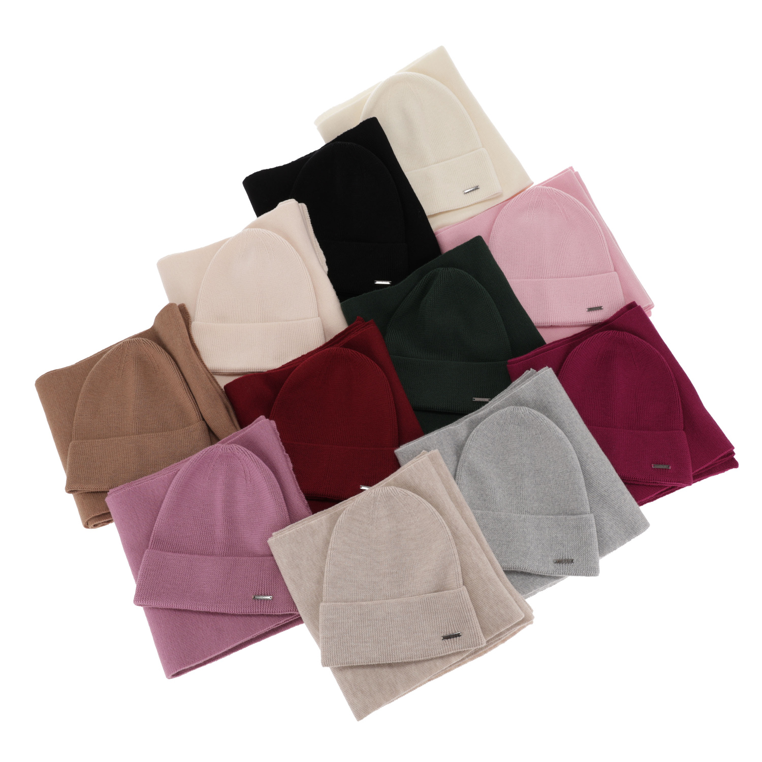 Dámský jarní/zimní set: čepice a šála zelený 100% extra fine merino vlna Melpomena