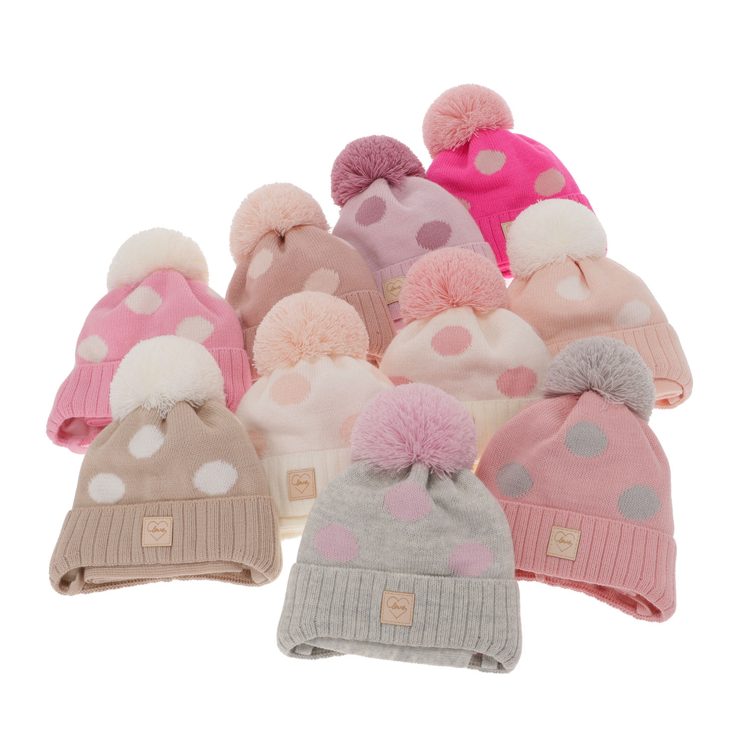 Komplet zimní dívčí: čepice a šála bílý s bambulí Agostina