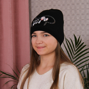 Dievčenské zimné/jesenné čiapka čierna Agnes