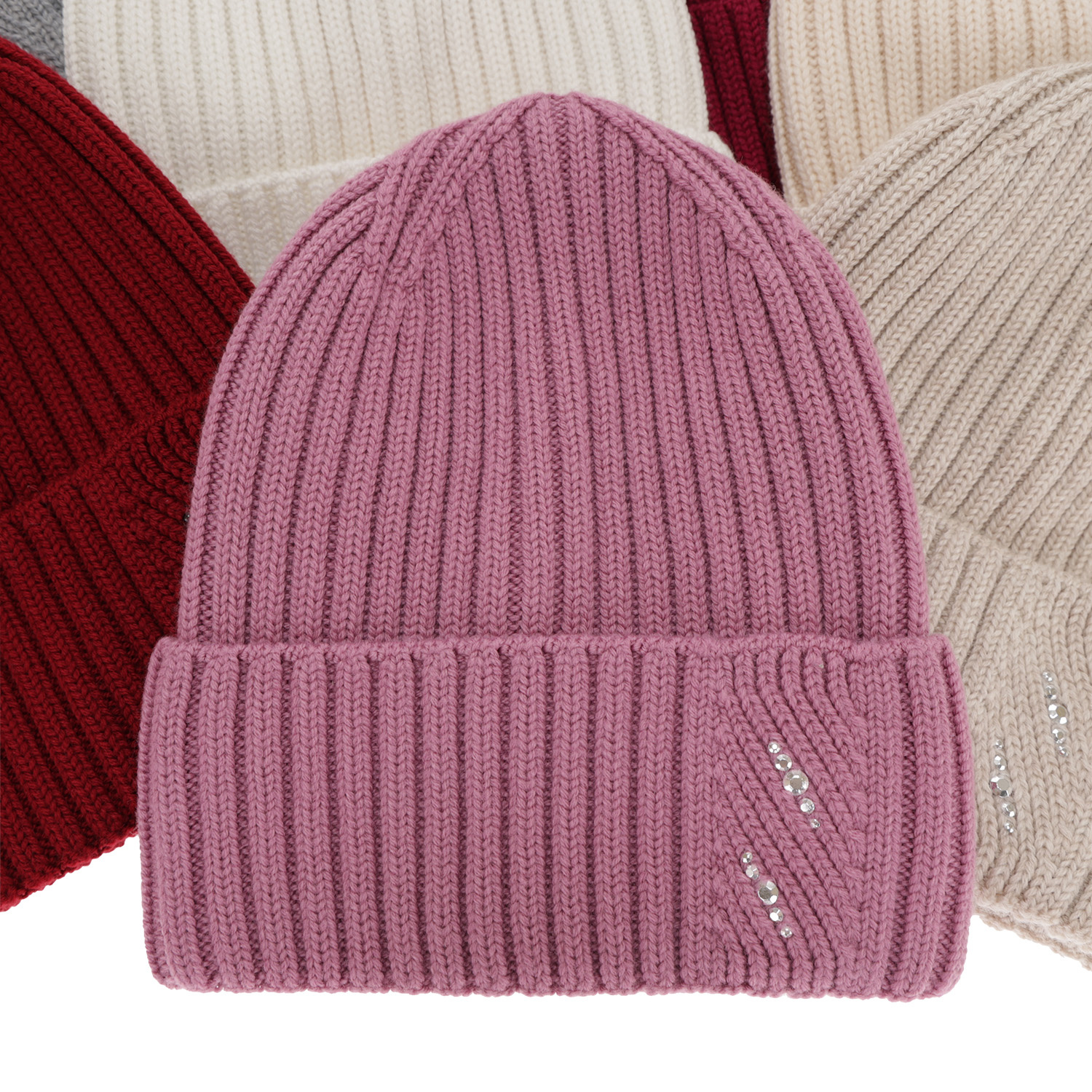 Dámská zimní čepice růžová 100% extra fine merino vlněná Ariga