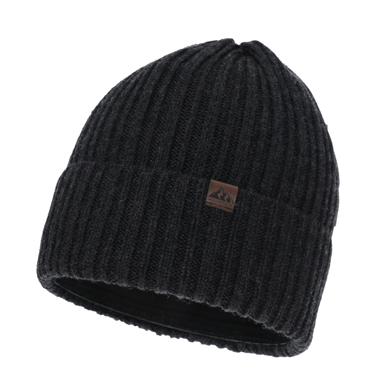 Pánská zimní čiapka, tmavošedá, s merino vlnou, Huno