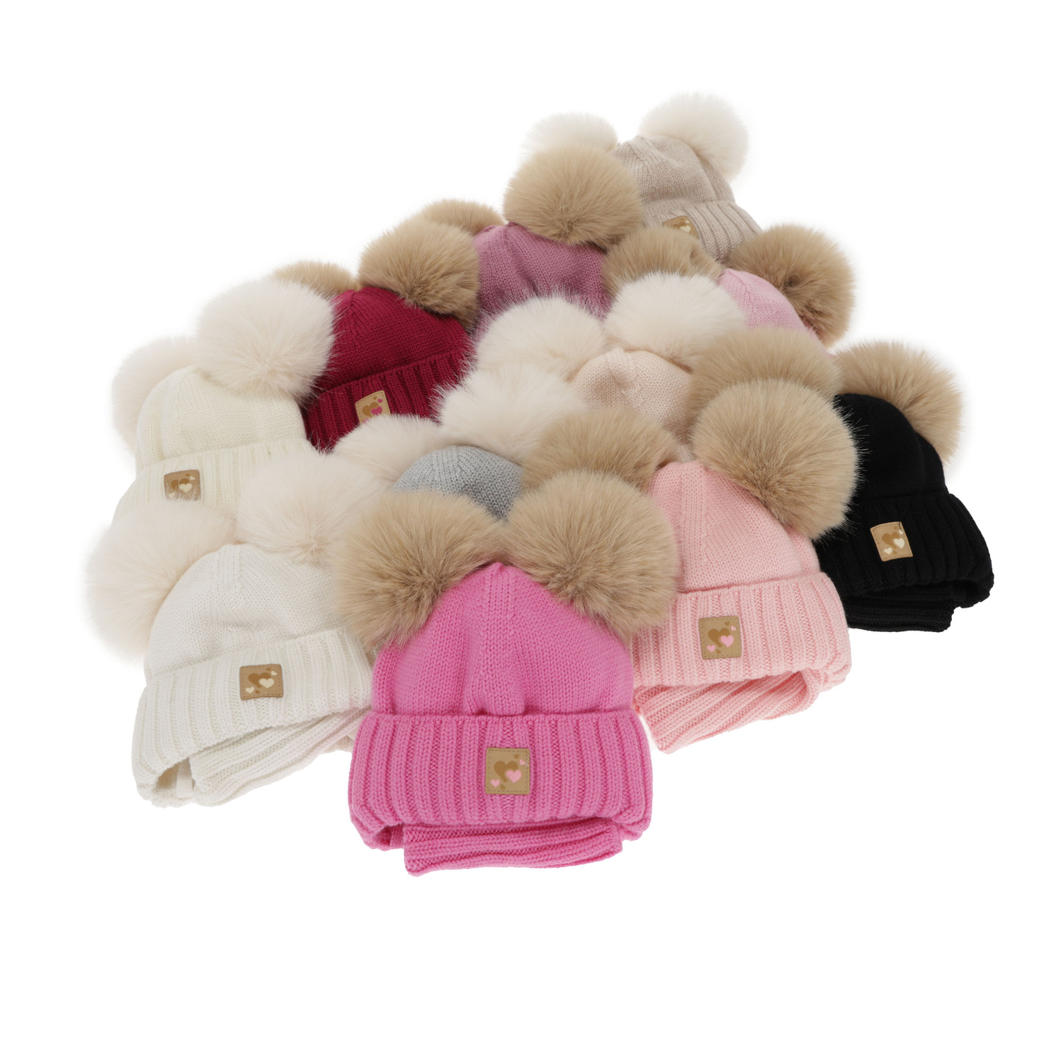 Dievčenská čiapka a nákrčník, zimný set, biely, 100% merino vlna, podšitý vlneným polaram, Ronia