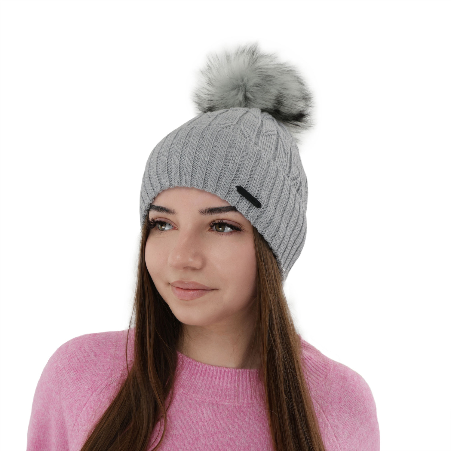 Dámska zimná čiapka růžová merino vlnená Talaria