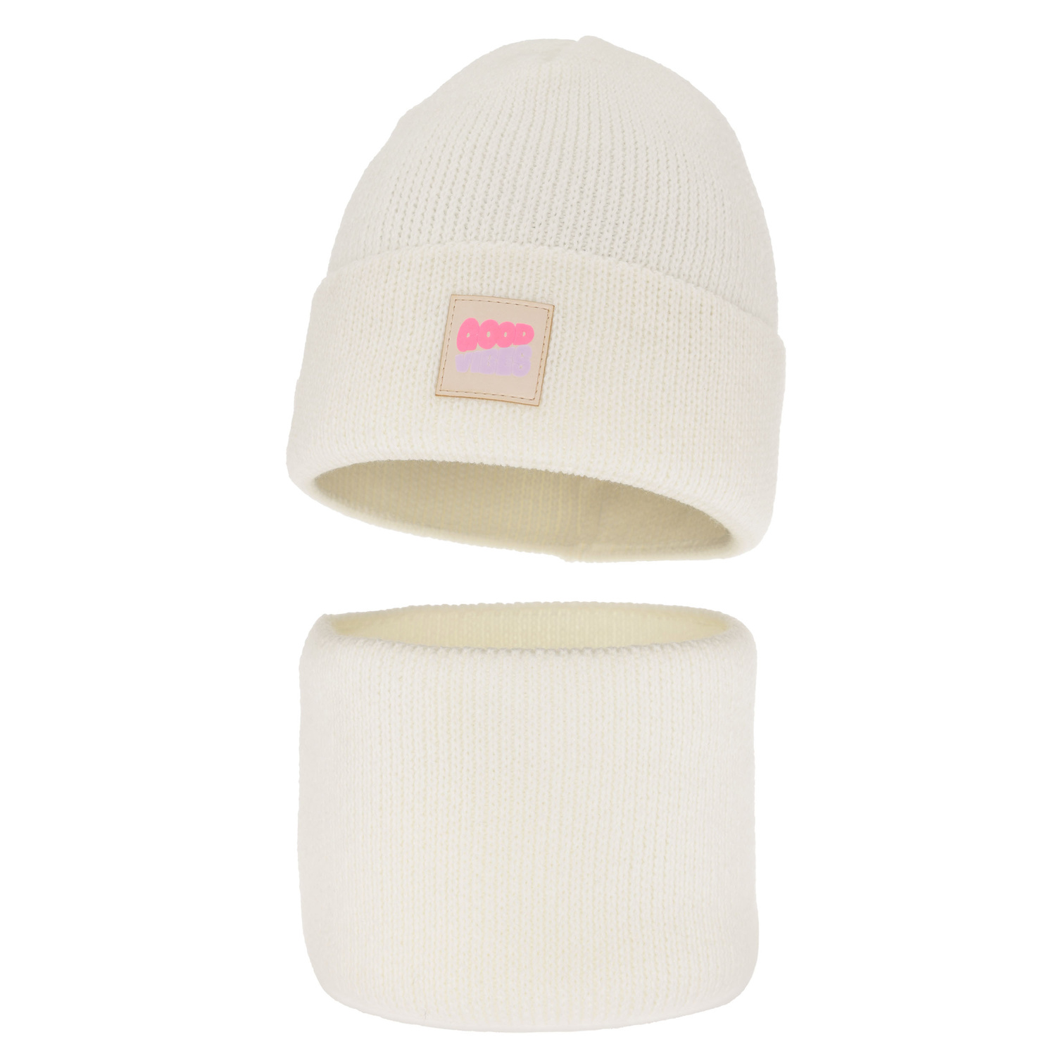 Komplet zimnej dívčej: čiapka a tunel krémový Josephin