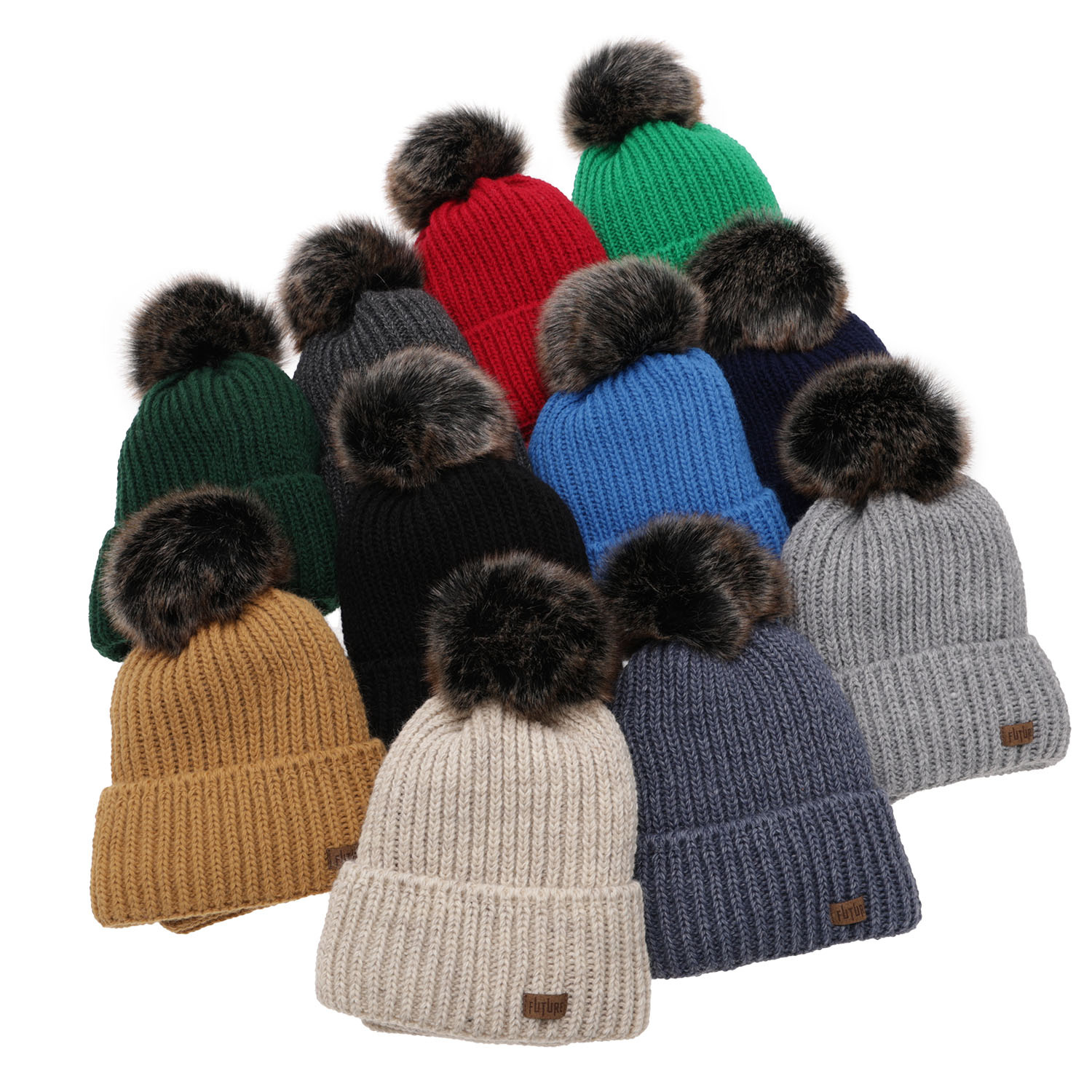 Komplet zimný chlapčenský: čiapka a tunel zelený s bambuľou Wonder