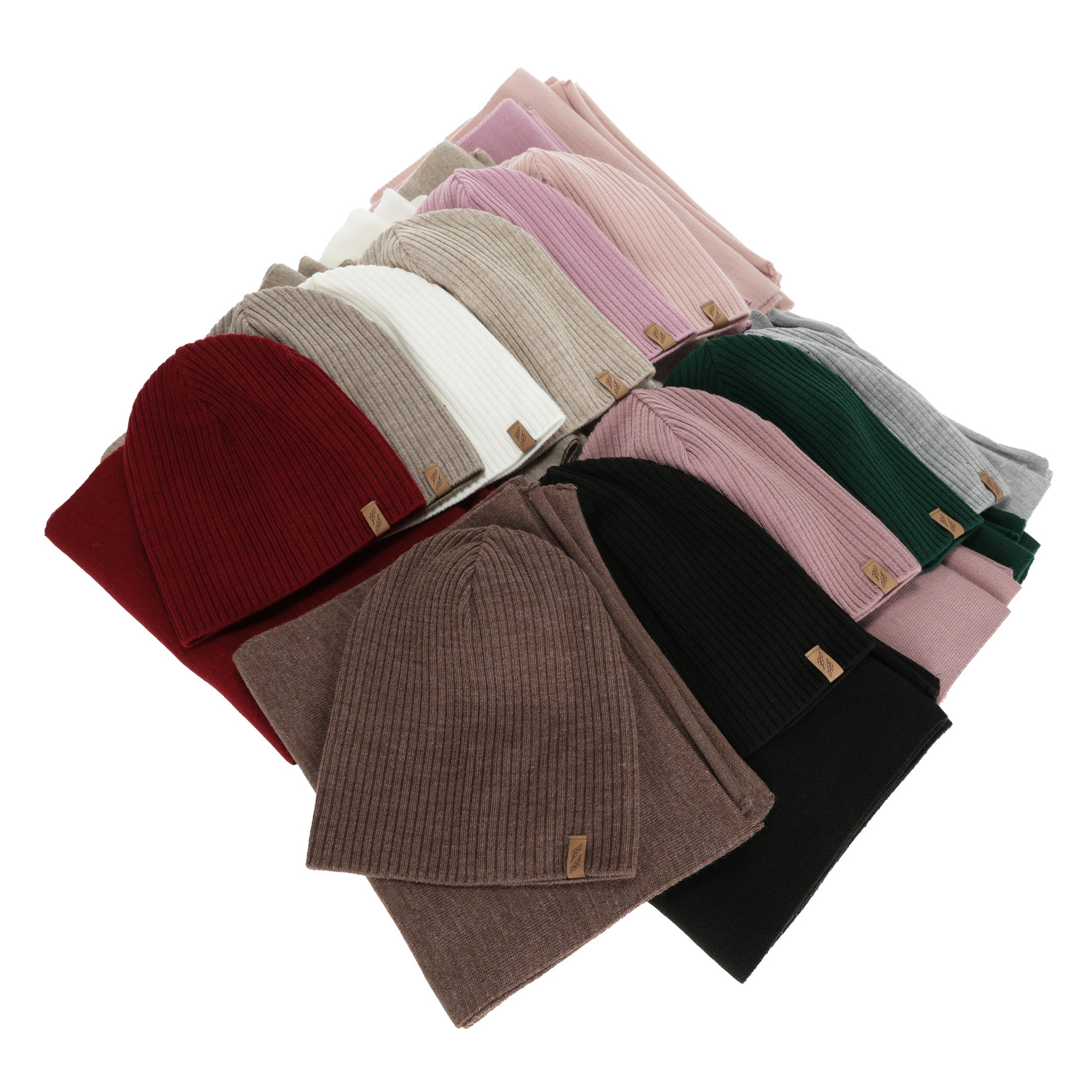 Komplet zimní dámský: čiapka a šála, tmavohnedý, Fena