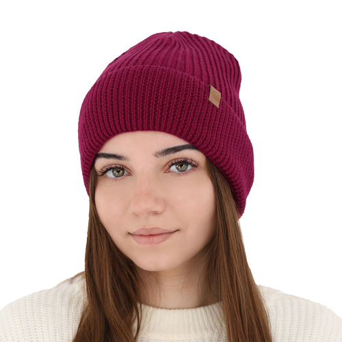 Dámská zimní čepice béžová 100% extra fine merino vlněná Isla