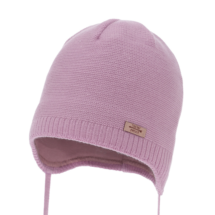 Dívčí podzimní/jarní čiapka, wrzosová, zaväzovacia, Svenja