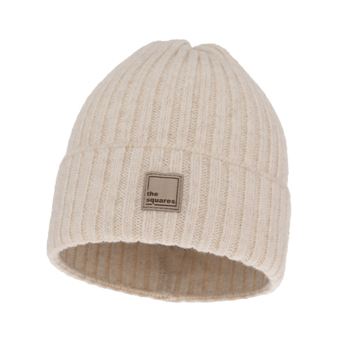 Dámska zimná čiapka krémová merino vlnená Benedetta