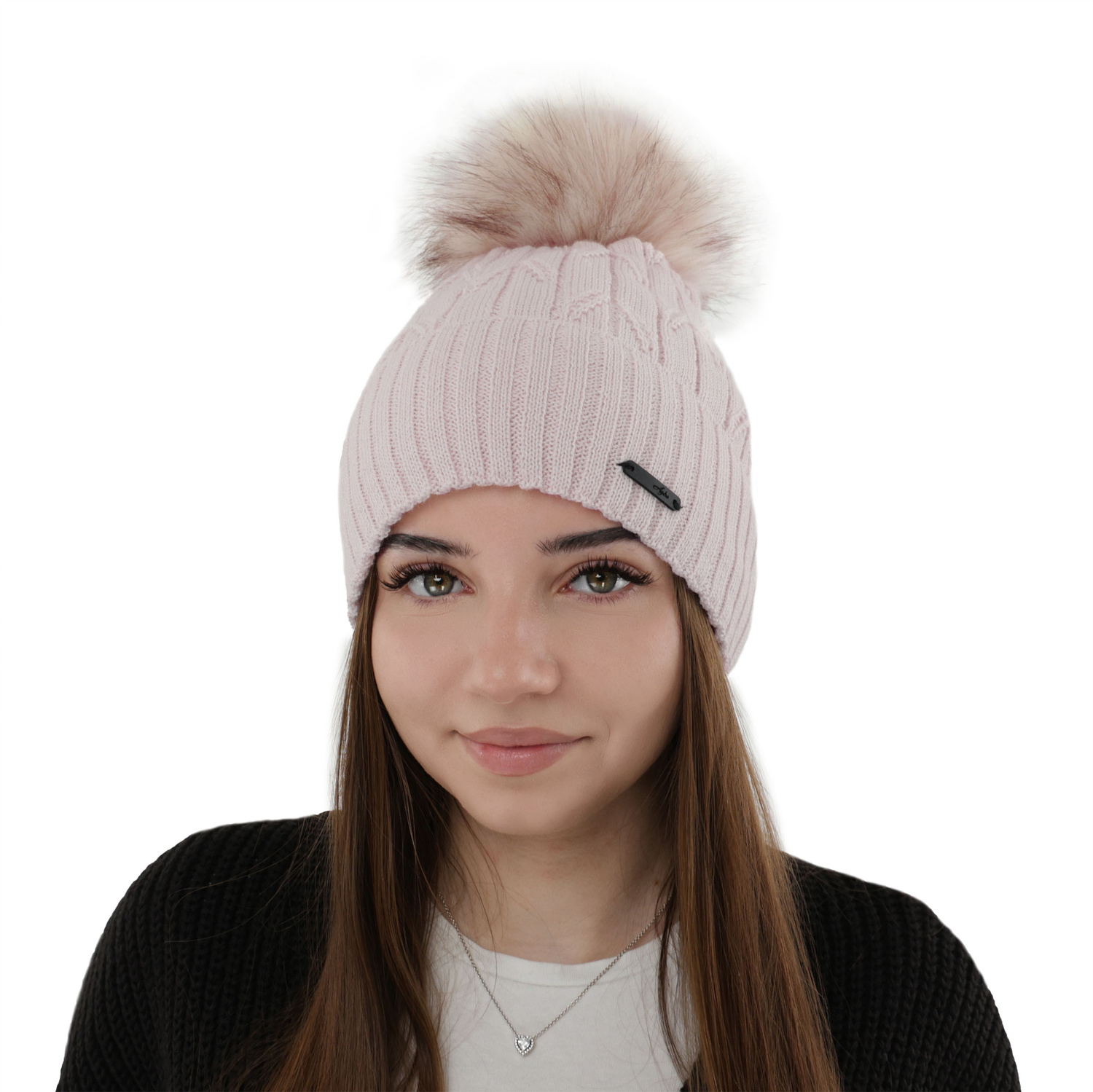 Dámska zimná čiapka růžová merino vlnená Talaria