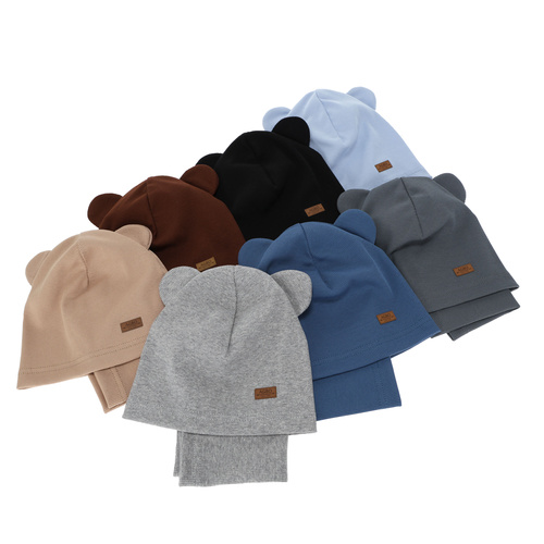 Čiapka a tunel pre chlapca, jesenná, jarná súprava, hnedý Gregory