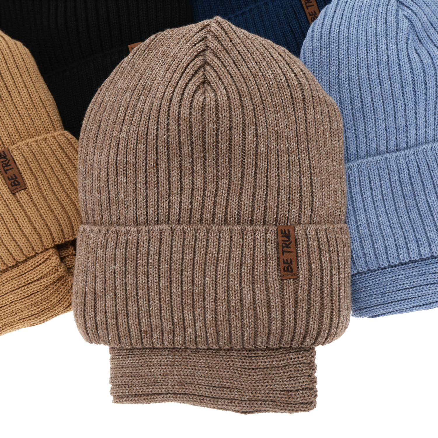 Komplet zimní chlapecký: čiapka a tunel, hnedý, s merino vlnou, Colton