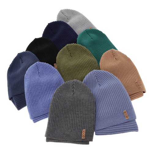 Chlapčenská čiapka a komín, jesenný/jarný set khaki 100% vlna extra jemná merino Chester