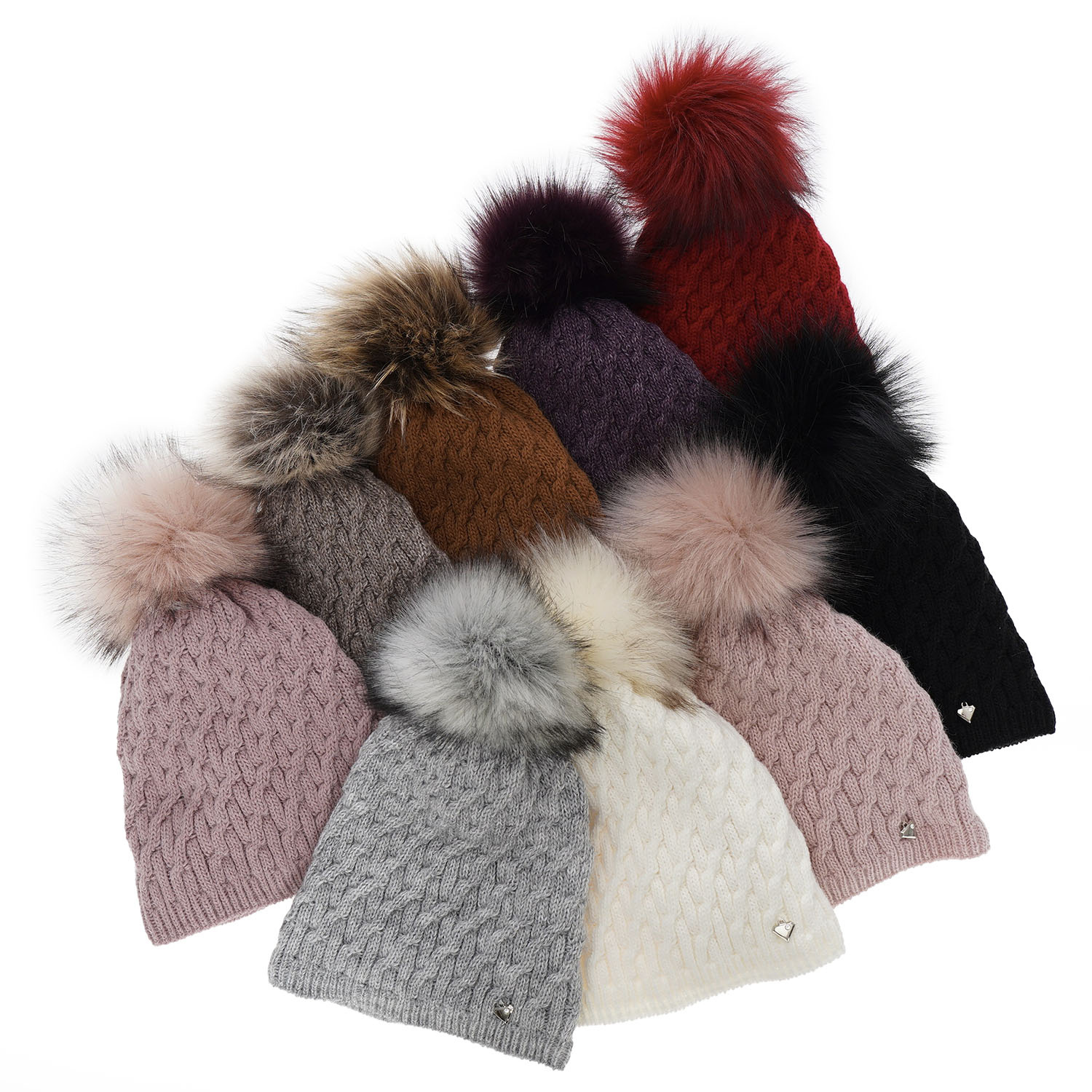 Dámska zimná čiapka červená s bambulou Kaskada