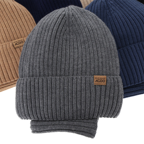 Komplet zimní chlapecký: čiapka a tunel, zimný, 100 % merino vlnená, s podšitím z merino vlny, čierny, Domin