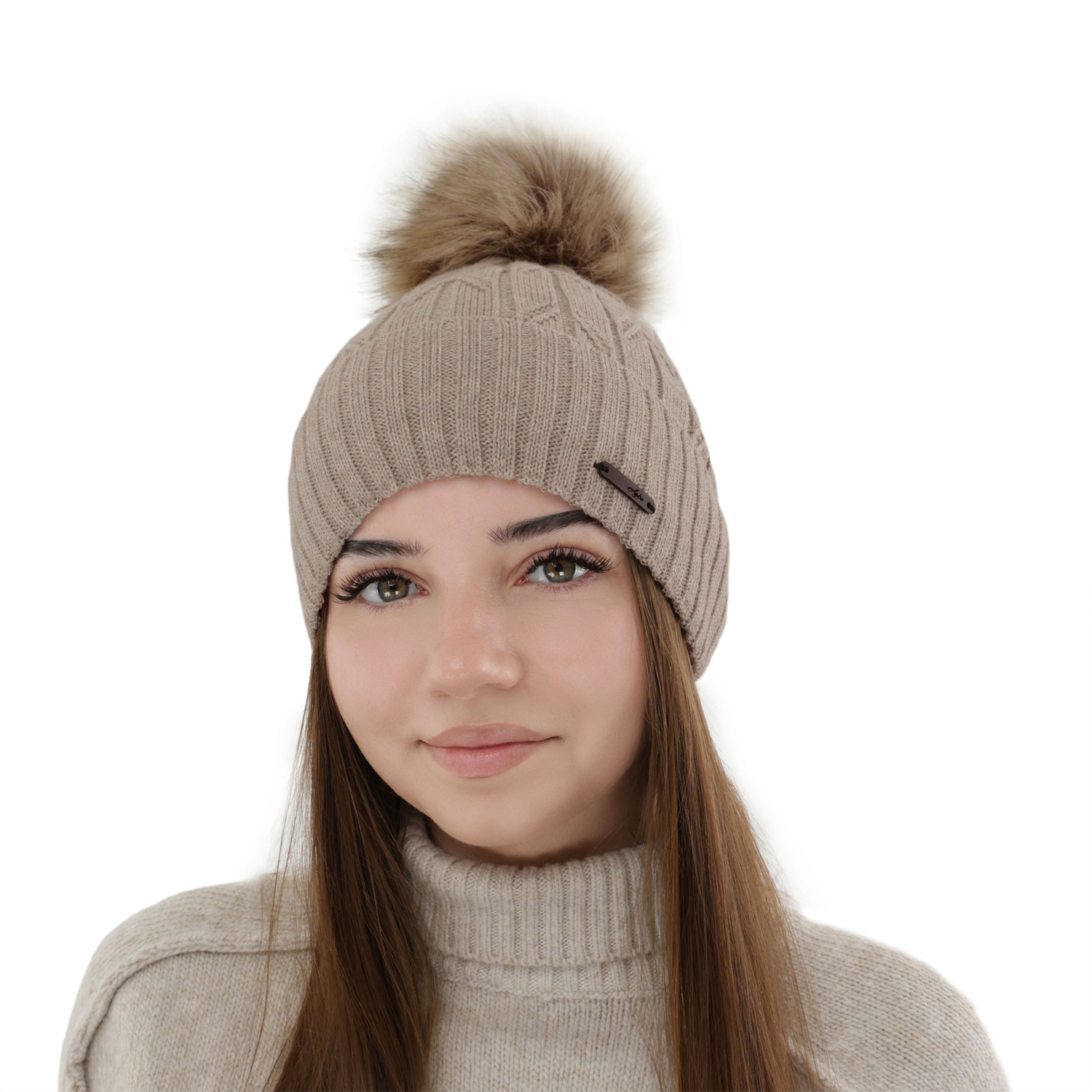 Dámska zimná čiapka růžová merino vlnená Talaria