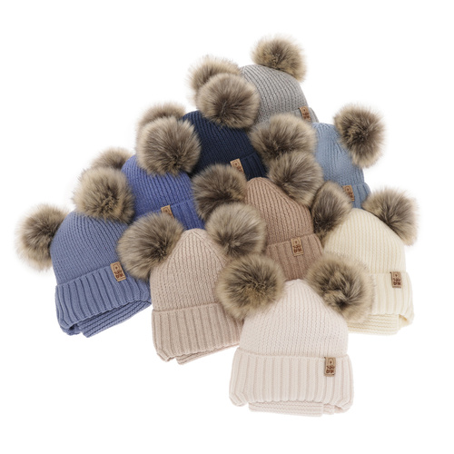 Komplet zimný chlapčenský: čiapka a tunel béžový 100% extra jemná merino vlna Konor