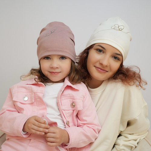 Jesenný/jarný set pre dievča: čiapka a komín černý bavlnený Jula