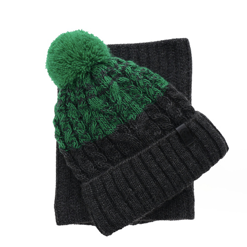 Chlapčenská zimná súprava: čiapka a tunel modrý s bambulou Travis