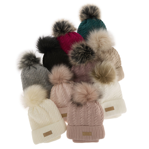 Zimná dievčenská súprava: čiapka a tunel růžový s bambulou Alika