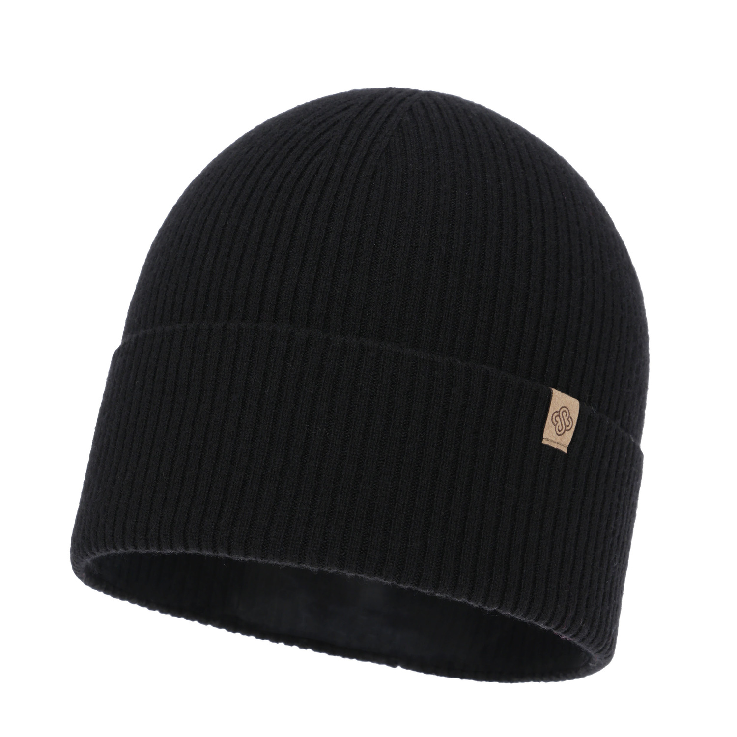 Dámská podzimná/zimná čiapka, čierna, s merino vlnou s kašmírom, Alineta