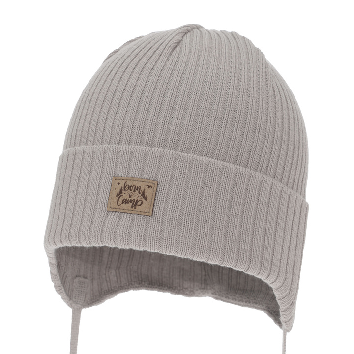 Chlapecká podzimní/jarní čiapka, béžová, zaväzovacia, s bavlnou, Fenris