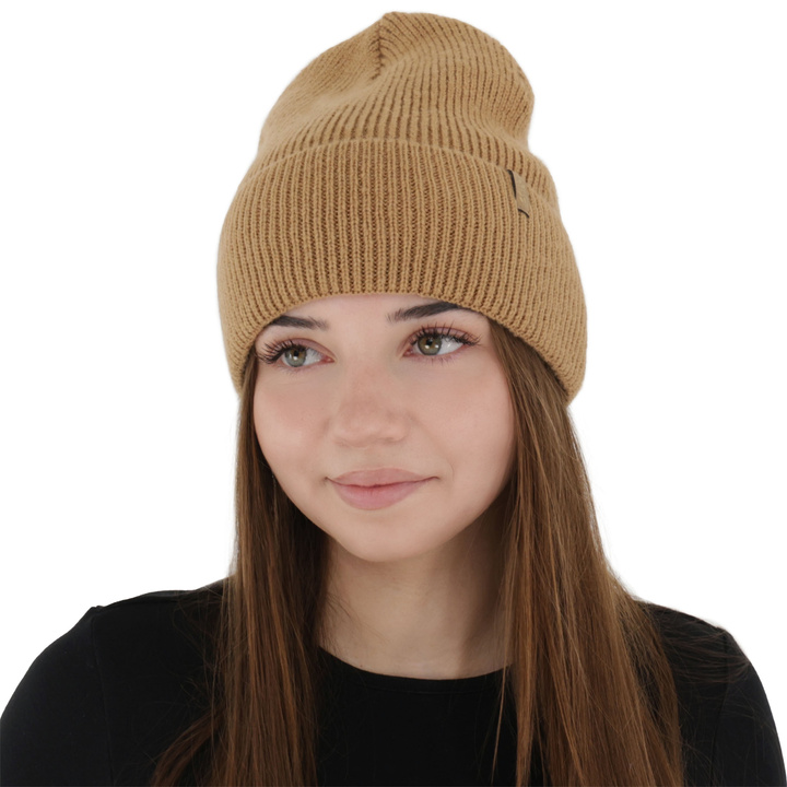 Dámská zimní čiapka, camel, s merino vlnou, Tahoe