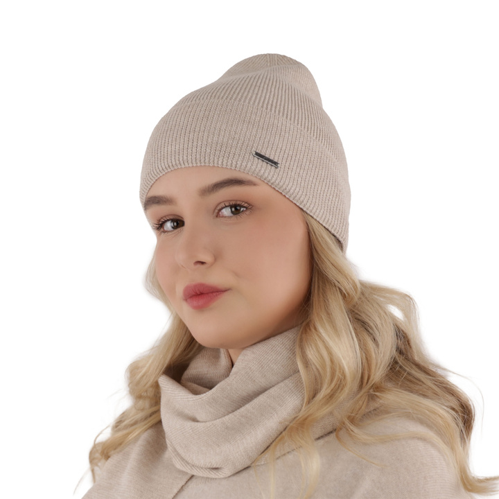 Dámský jarní/zimní set: čepice a šála černý 100% extra fine merino vlna Melpomena
