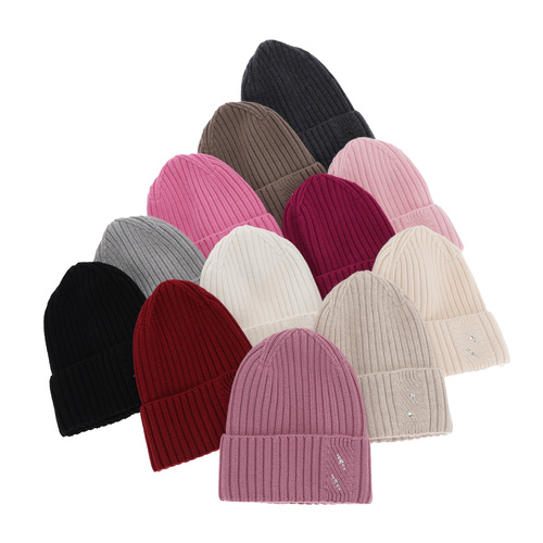 Dámská zimní čepice růžová 100% extra fine merino vlněná Ariga