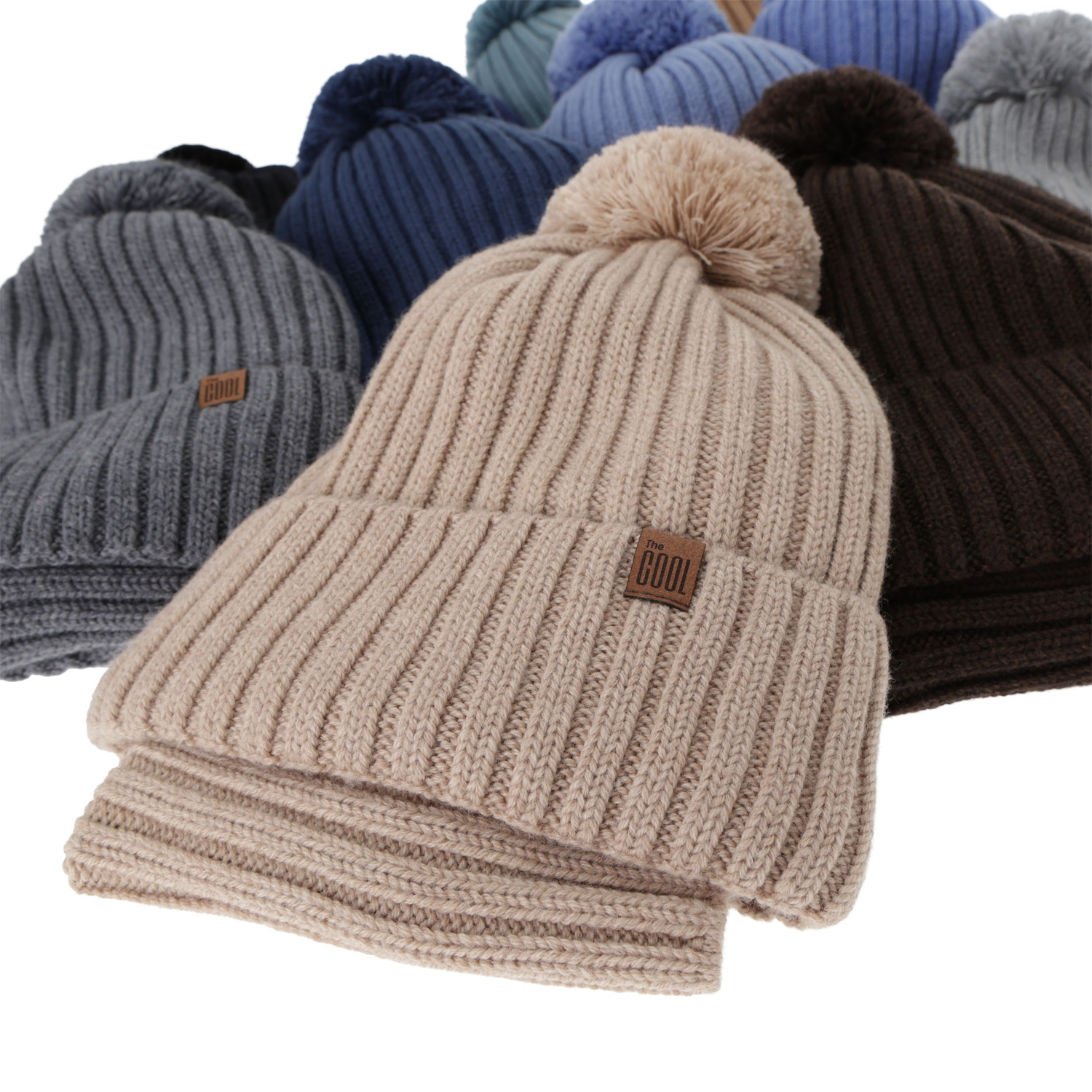 Komplet zimní chlapecký: čiapka a tunel, 100 % merino vlnený, s podšitím bavlneným, svetlošedý, Tolmar