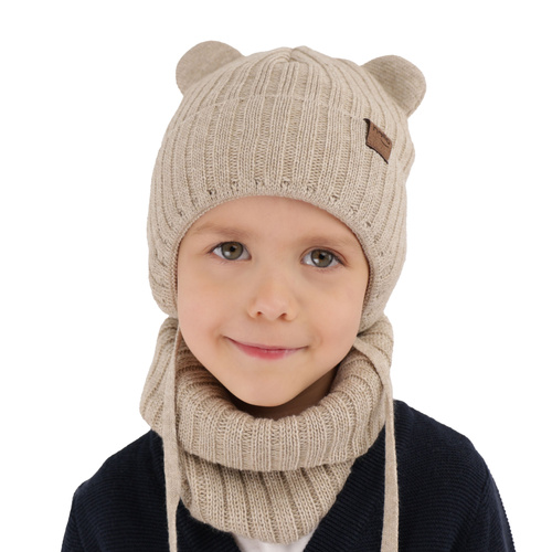 Kompletná zimná detská sada: čiapka a šál tmavě modrý Ferven