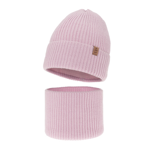 Komplet zimnej dívčej: čiapka a tunel fialový Edera