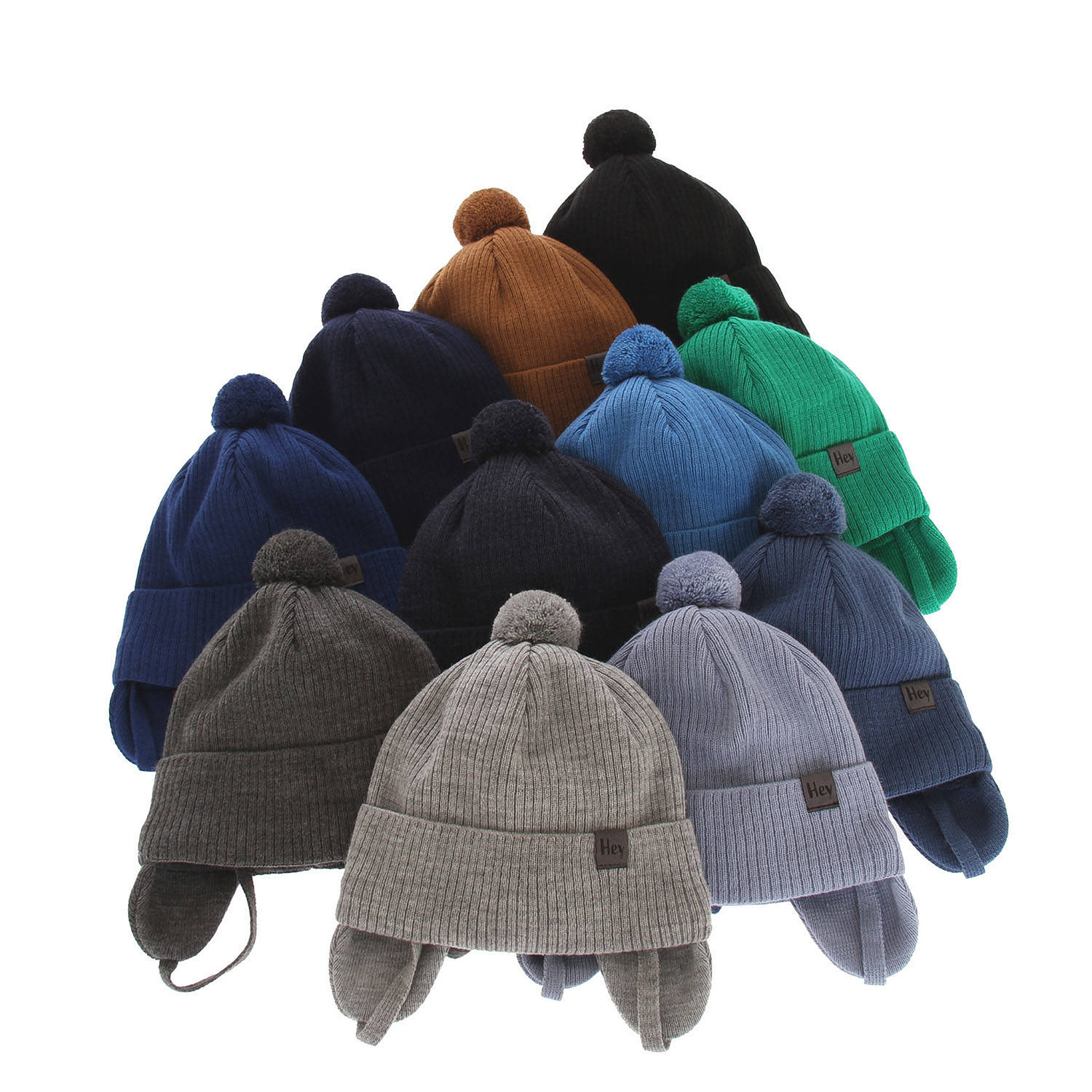 Chlapčenská jesenná/jarná čiapka modrá s bambulou Axel