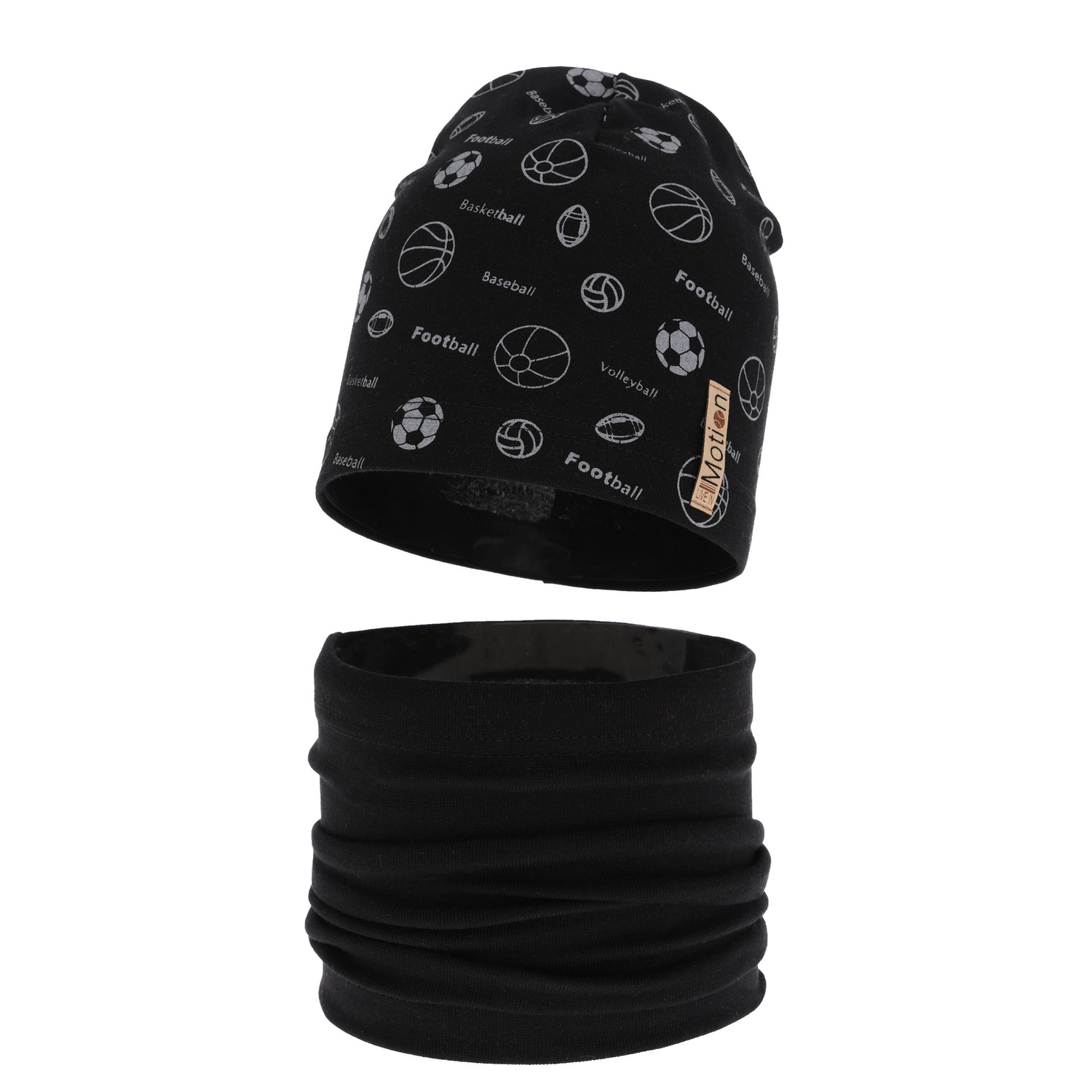 Jesenný/jarný chlapčenský set: čiapka a tunel černý Paolo