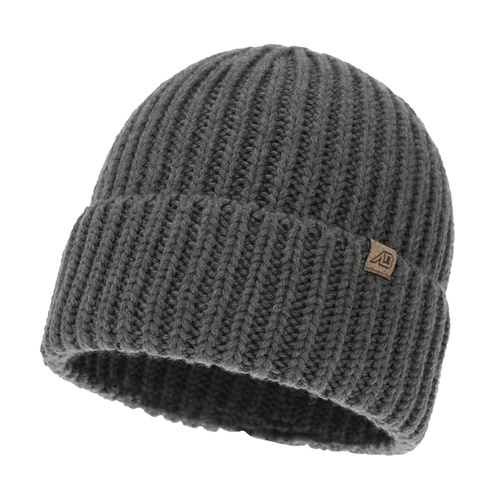  Pánská zimní čepice šedá 100% extra fine merino vlněná Berno