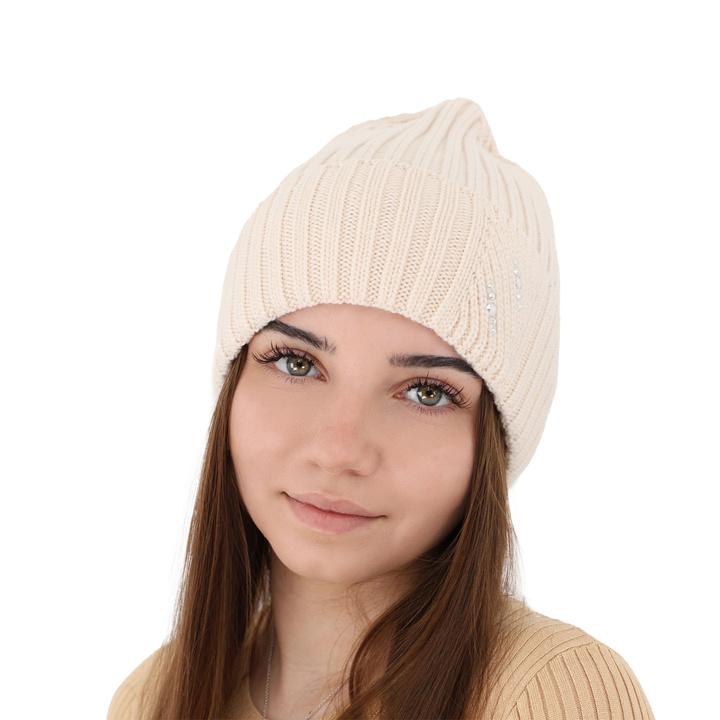 Dámská zimní čepice růžová 100% extra fine merino vlněná Ariga