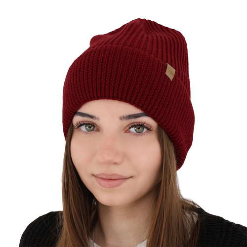 Dámská zimní čiapka, camel, 100 % merino vlnená, Isla