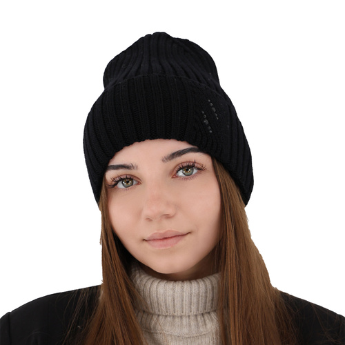 Dámská zimní čepice růžová 100% extra fine merino vlněná Ariga