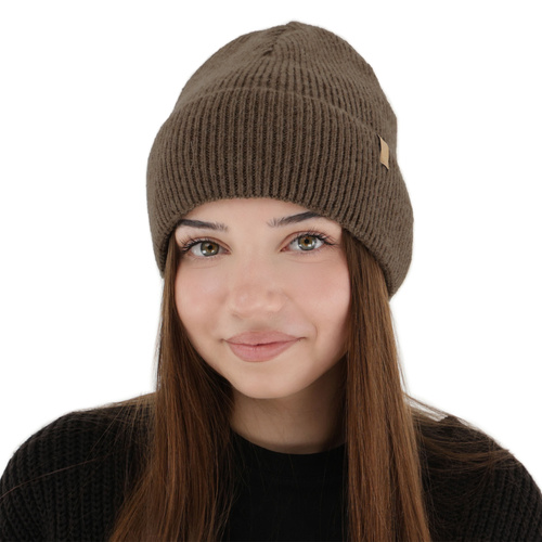 Dámská zimní čiapka, hnedá, s merino vlnou, Tahoe