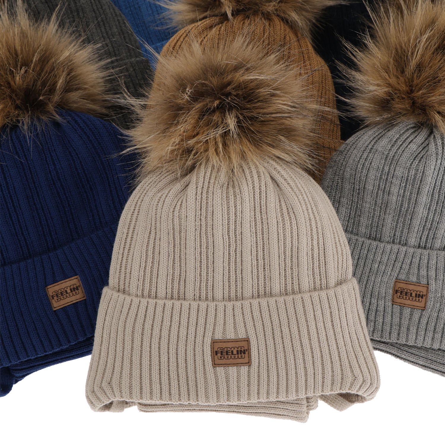 Komplet zimný chlapčenský: čiapka a tunel modrý s bambuľou Eger