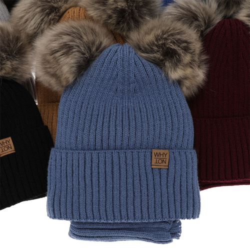 Kompletná zimná detská sada: oranžový čiapka a šál s dvoma mašľami Oxford