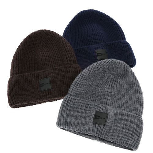  Pánská zimní čepice tmavě modrá 100% merino vlněná Iron