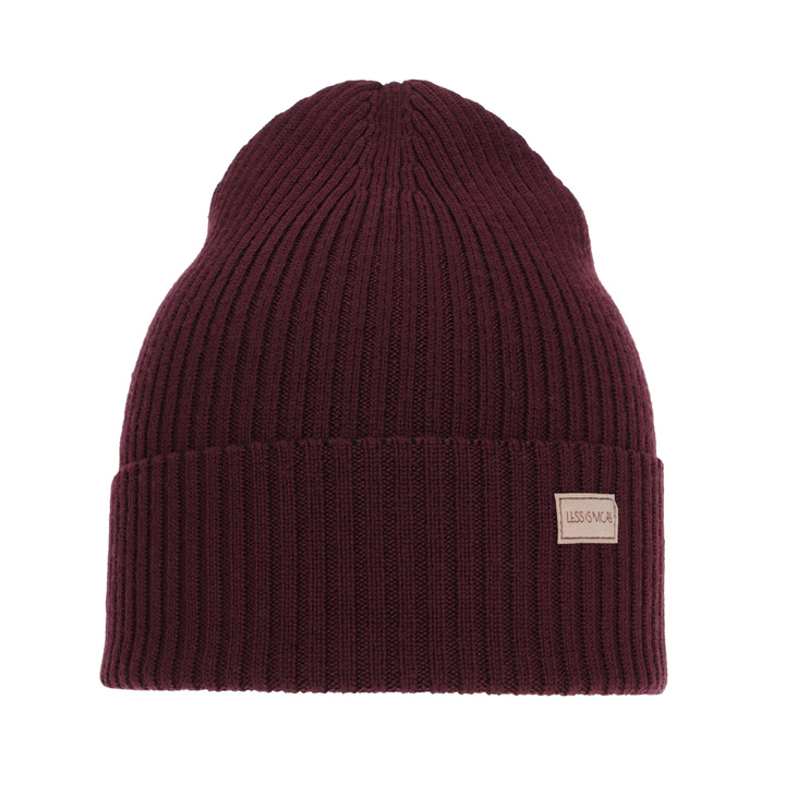 Dámská zimní/jarná čiapka, burgundová, 100 % merino vlnená, Sophie