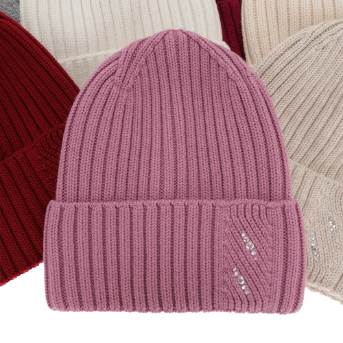 Dámská zimní čepice hnědá 100% extra fine merino vlněná Ariga