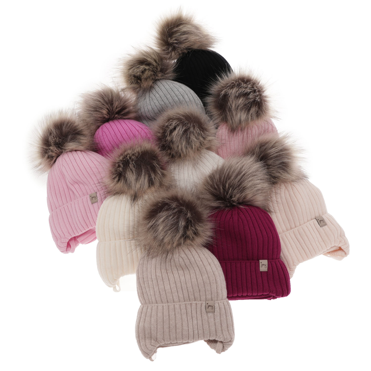 Komplet zimnej dívčí: čepice a tunel růžový 100% extra fine merino vlna Junika