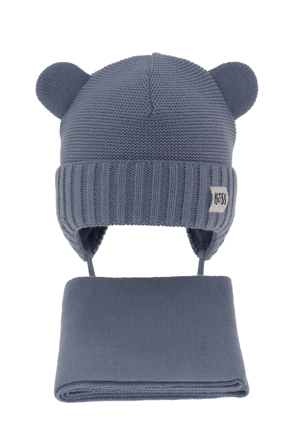 Komplet zimní chlapecký: čepice a šála modrý Luciano