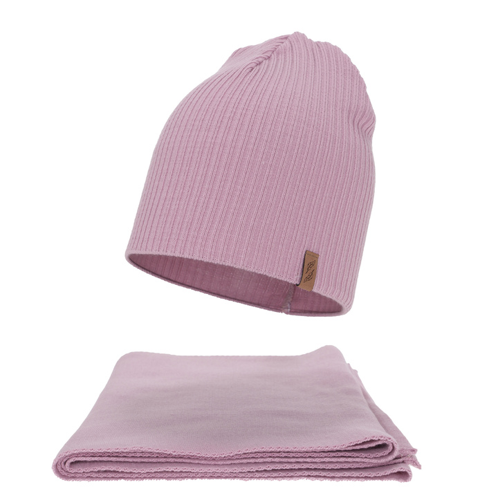 Komplet zimní dámský: čiapka a šála, fialová, Fena