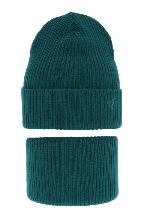 Komplet zimnej dívčej: čiapka a tunel zelený Rosetta