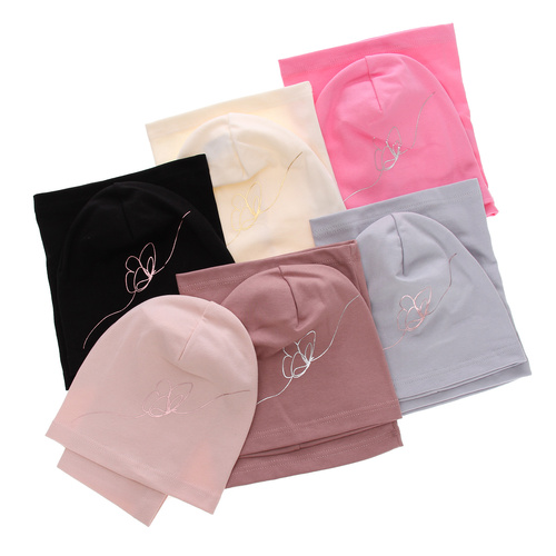 Jesenný/jarný set pre dievča: čiapka a komín černý bavlnený Jula